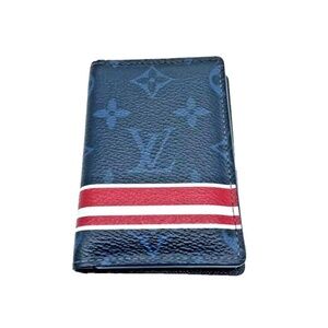 LOUIS VUITTON Cobalt‎ Monogram with Red/White Stripes Pocket Organizer; exc cond